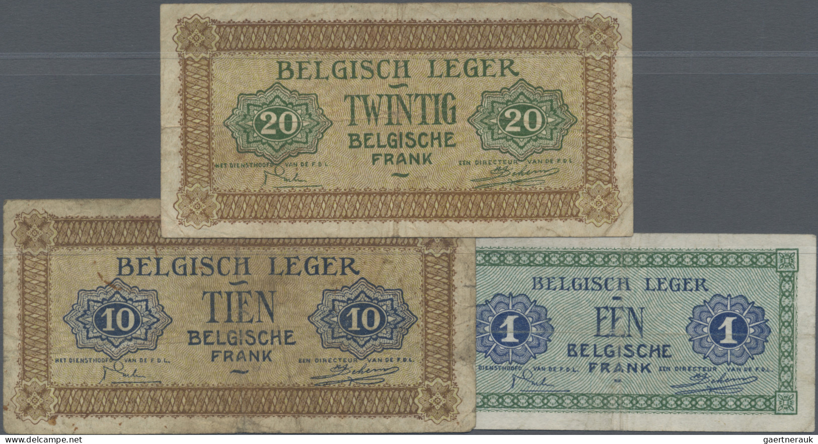 Belgium: Armée Belge / Belgisch Leger, Set With 3 Vouchers Issued In 1946 For Be - [ 1] …-1830 : Avant Indépendance