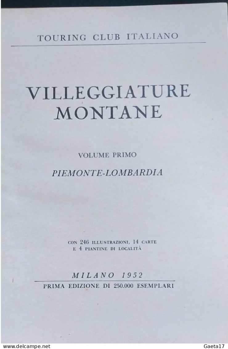 Touring Club Italiano - Villeggiature Montane - Turismo, Viaggi