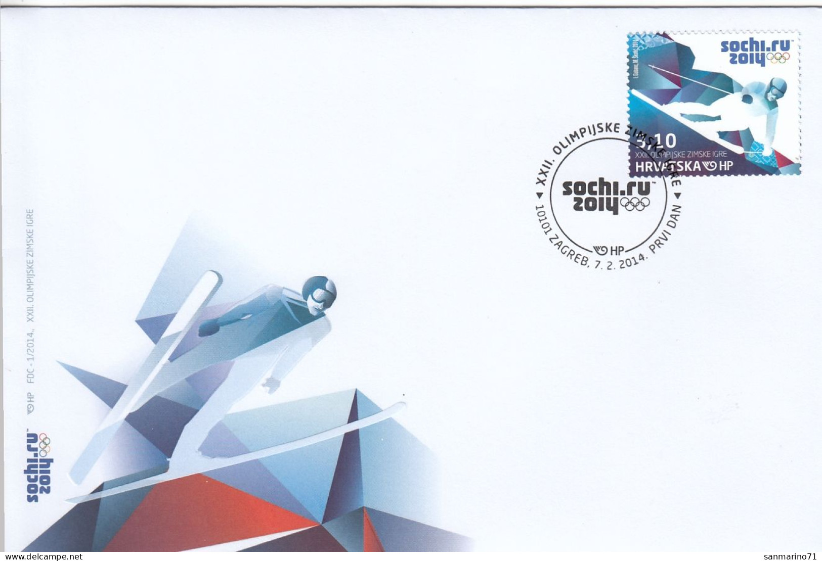 FDC CROATIA 1110 - Winter 2014: Sochi