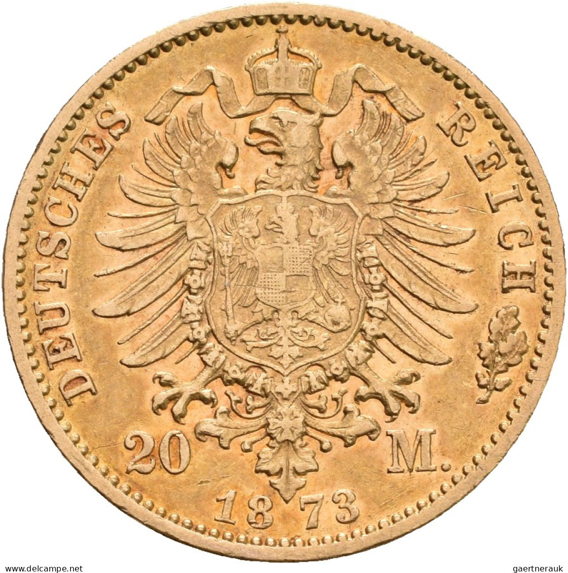 Preußen - Anlagegold: Wilhelm I. 1861-1888: 20 Mark 1873 B. Jaeger 243. 7,92 G, - 5, 10 & 20 Mark Or