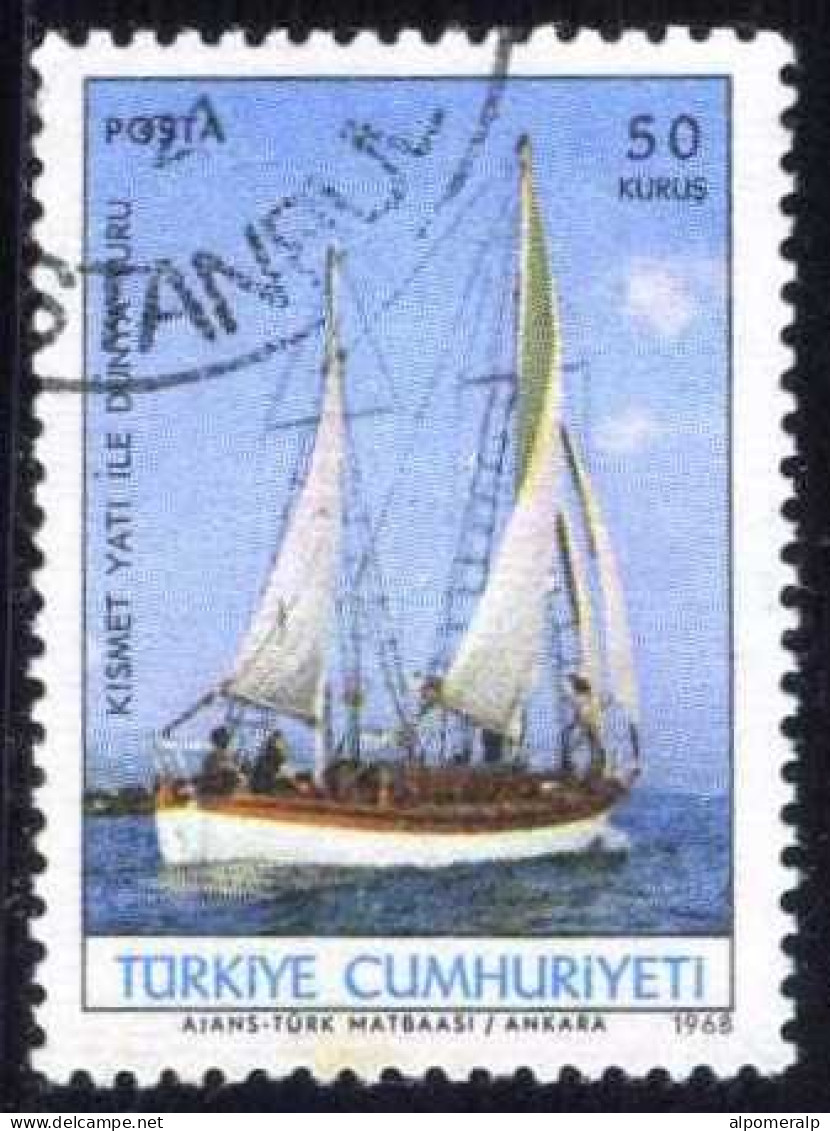 Türkiye 1968 Mi 2100 The World Tour Made With The Yatch "KISMET" | Sailing Ships - Gebruikt