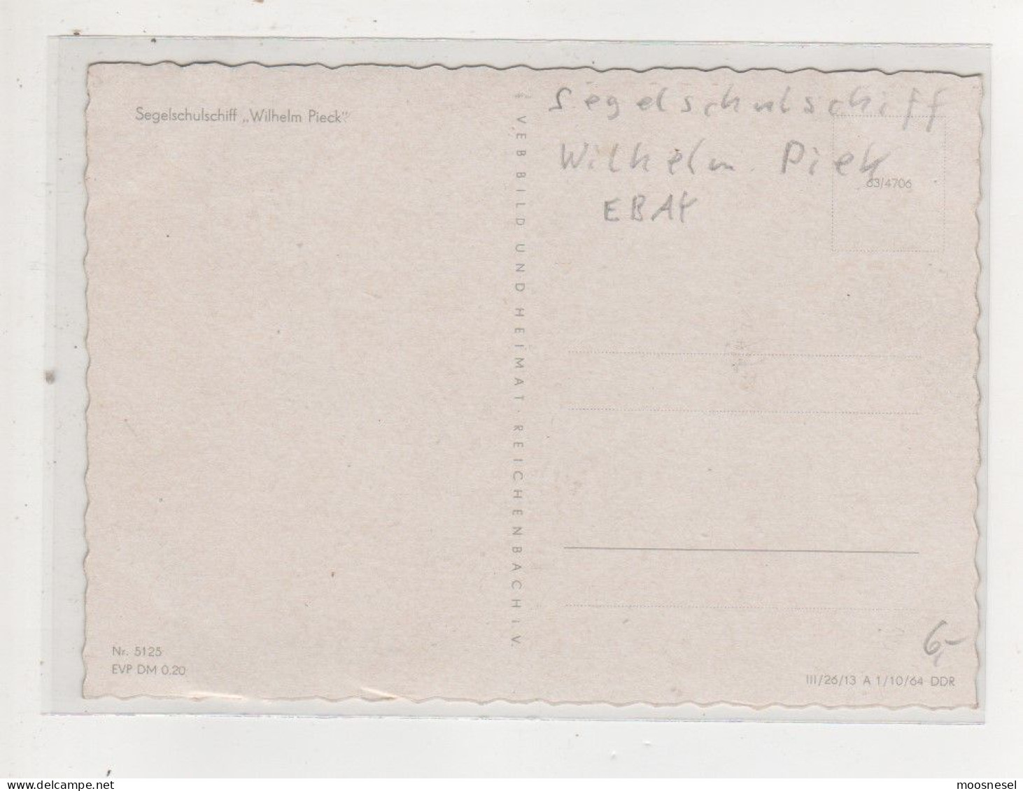 Antike Postkarte  SEGELSCHIFF "WILHELM PIECK" DDR 1964 - Voiliers