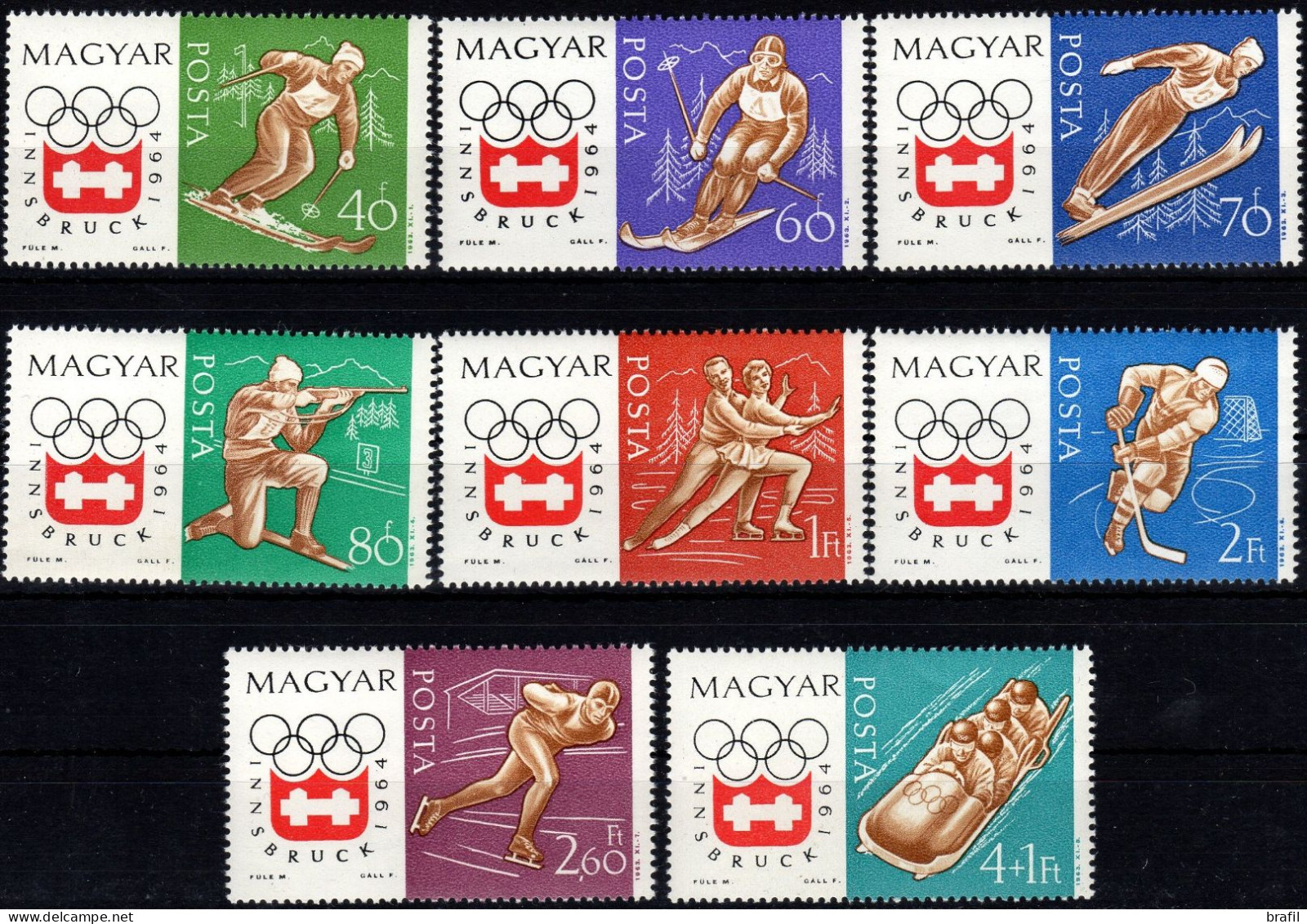 1964 Giochi Olimpici Tokio, Serie Ungheria , Serie Completa Nuova (**) - Hiver 1964: Innsbruck