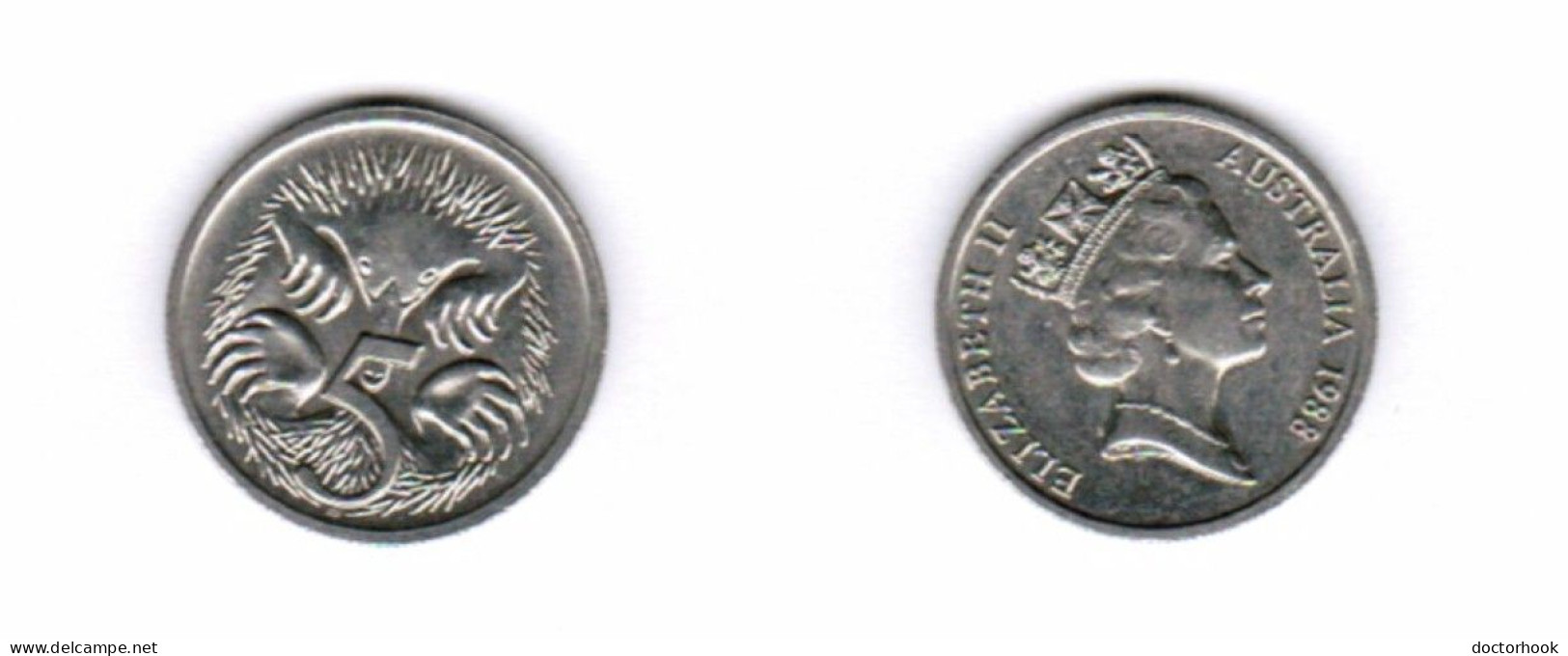 AUSTRALIA   5 CENTS 1988 (KM # 80) #7137 - 5 Cents