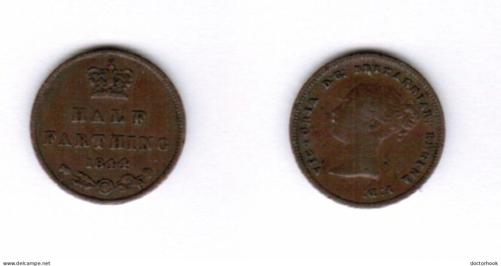 GREAT BRITAIN   1/2 FARTHING 1844 (KM # 738) #7139 - A. 1/4 - 1/3 - 1/2 Farthing