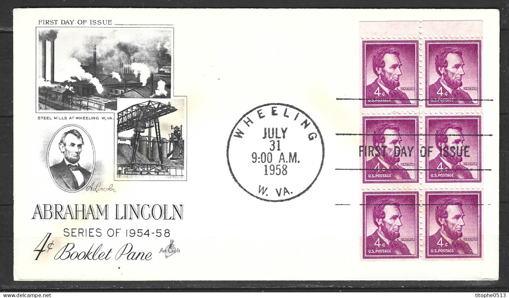 USA. N°589a De 1958 Sur Enveloppe 1er Jour. Lincoln. - 1951-1960