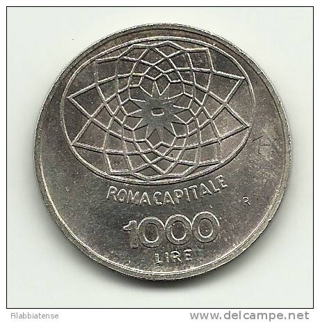 1970 - Italia 1.000 Lire Argento Roma - 1 000 Liras