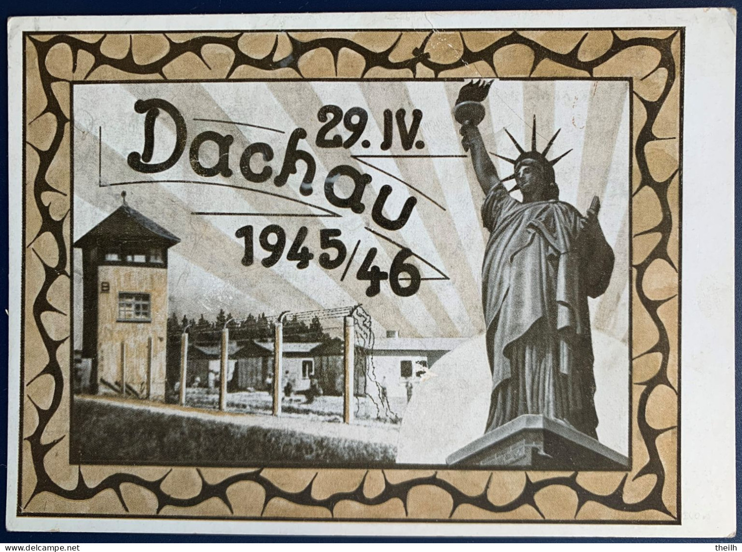 Gedenkkarte Zum Tag Der Befreiung KZ Dachau,1946 - Dachau