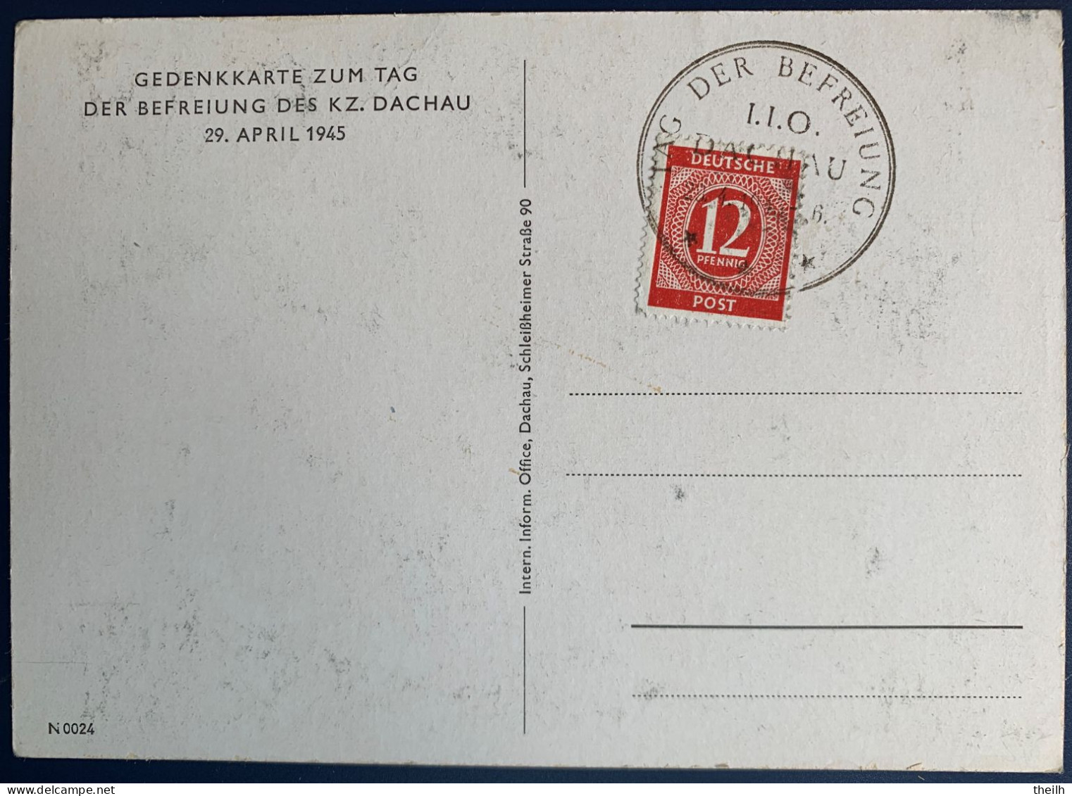 Gedenkkarte Zum Tag Der Befreiung KZ Dachau,1946 - Dachau