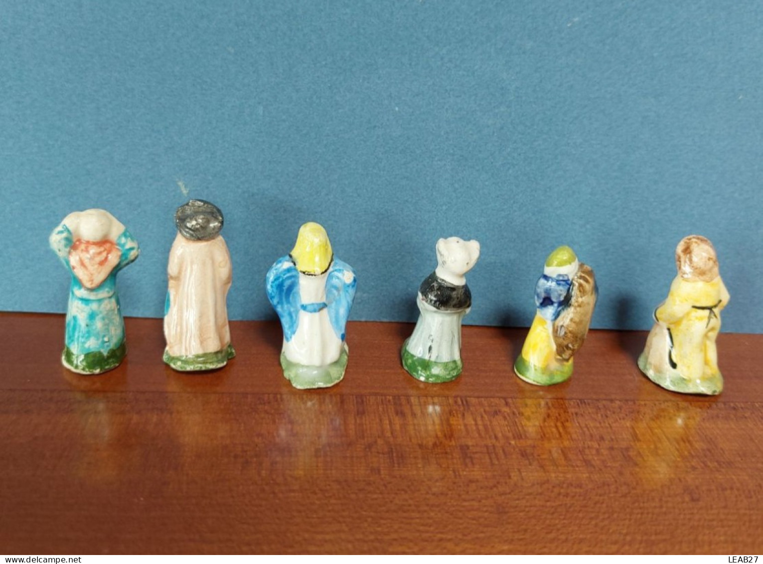 Lot de 20 fèves anciennes SANTONS pour crèche - fait main - Année 1985-1990