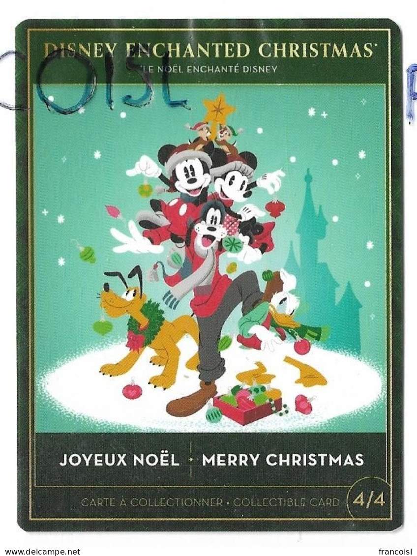 Disney Enchanted Christmas. Carte à Collectionner. Mickey, Minnie, Pluto, Dingo - Disney