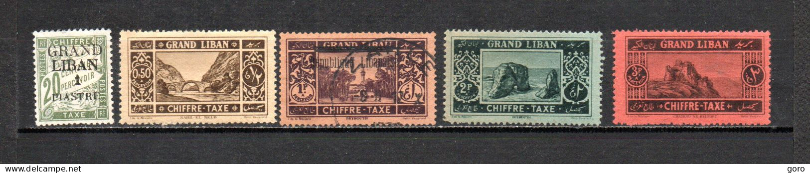 Gran  Líbano   1924-25  .-   Y&T  Nº    2-11/14     Taxa - Strafport