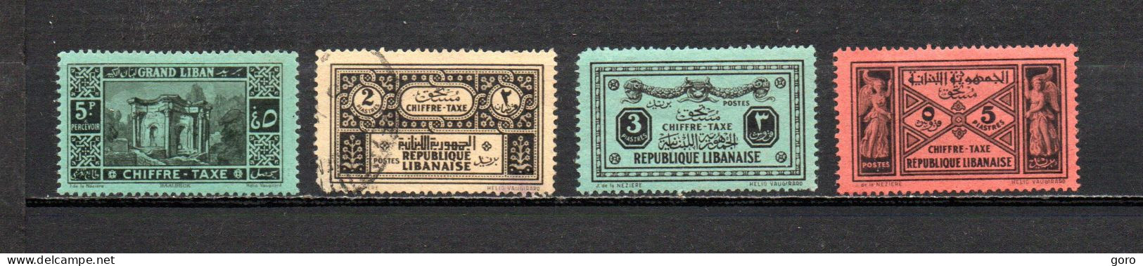 Gran  Líbano   1928  .-   Y&T  Nº    25-31-32-33     Taxa     ( B )    (   31   Falta Punta   ) - Timbres-taxe