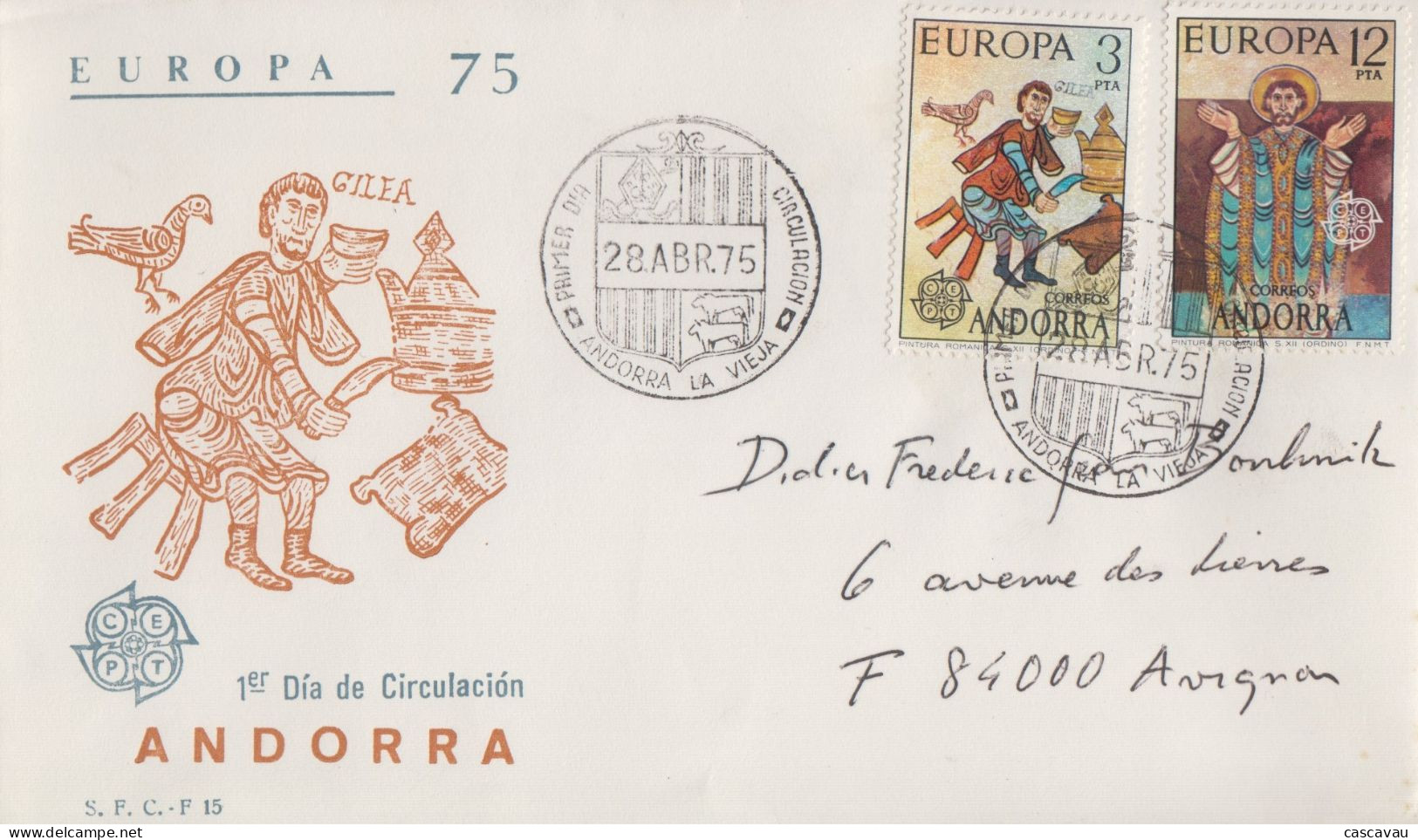 Enveloppe  FDC  1er  Jour   ANDORRE   ANDORRA     Paire    EUROPA     1975 - Autres & Non Classés