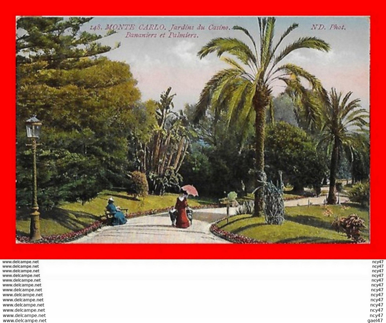CPA MONTE CARLO (Monaco).  Jardins Du Casino, Bananiers Et Palmiers, Animé...CO2125 - Monte-Carlo