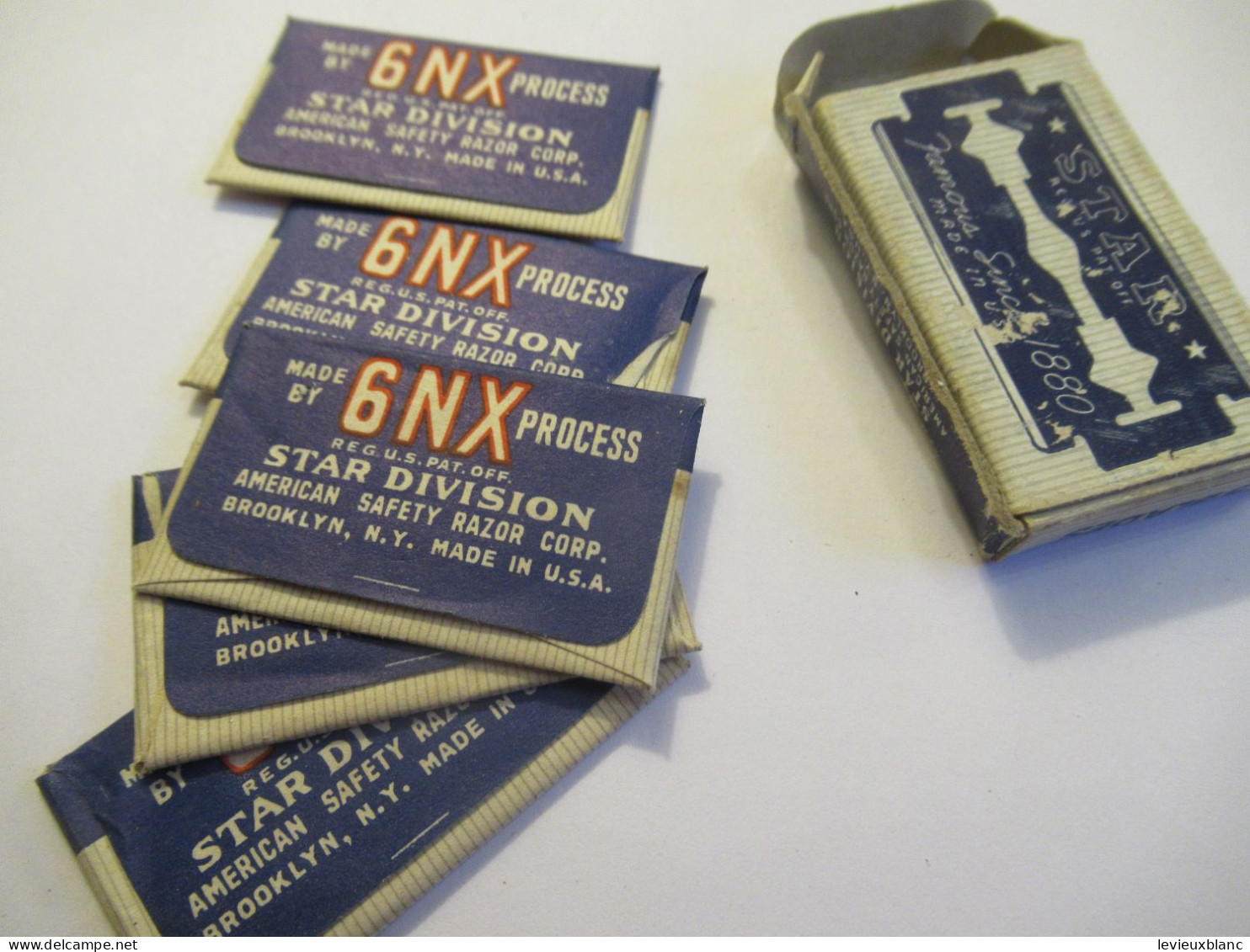 1 Boite Ancienne De 5 Lames De Rasoir / STAR/Double Edge /Made In USA/Brooklyn/ Vers 1930-1950        PARF251 - Razor Blades