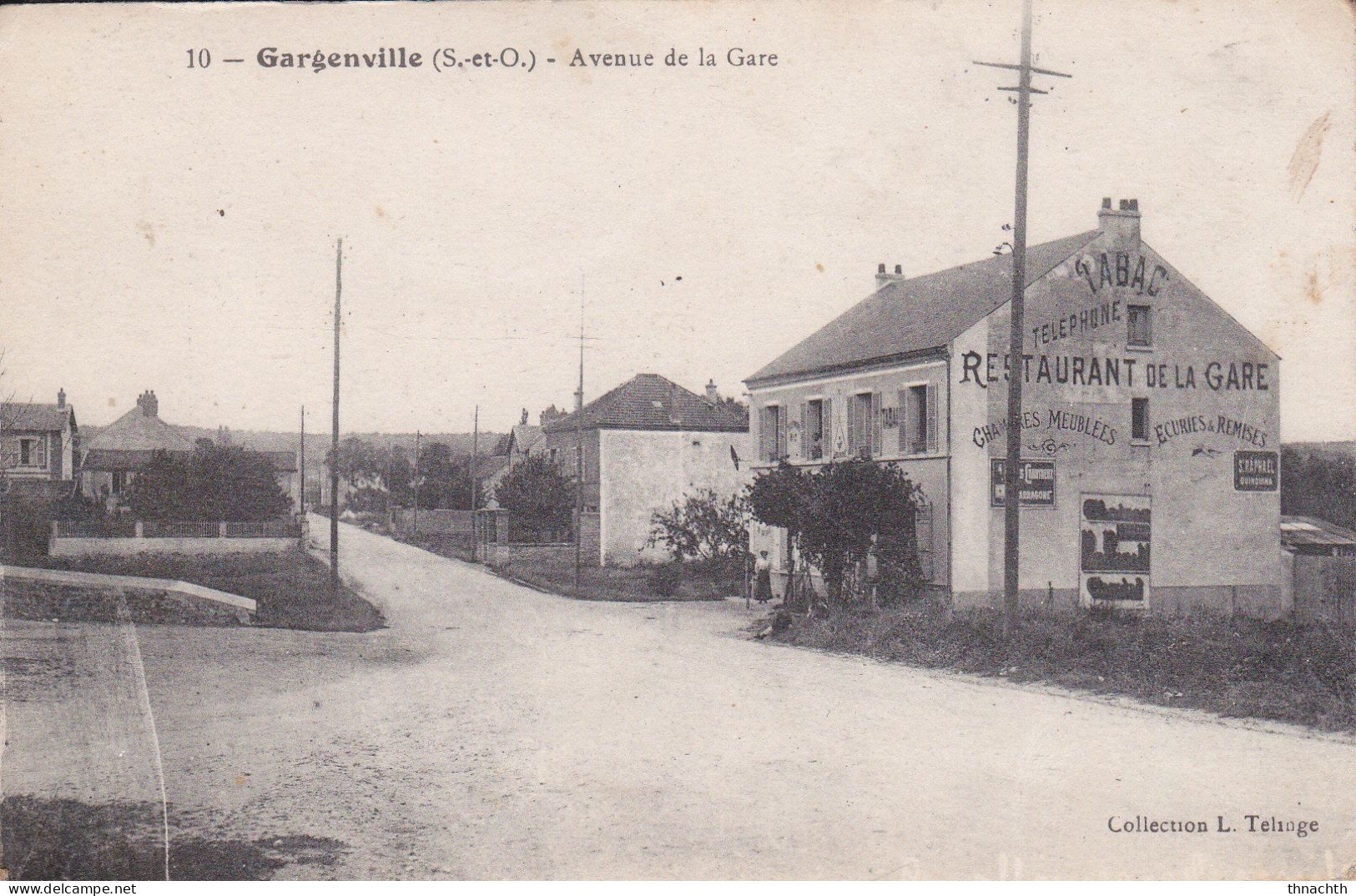 1919 Correspondance Gargenville Avenue De La Gare Restaurant Tabac - Gargenville