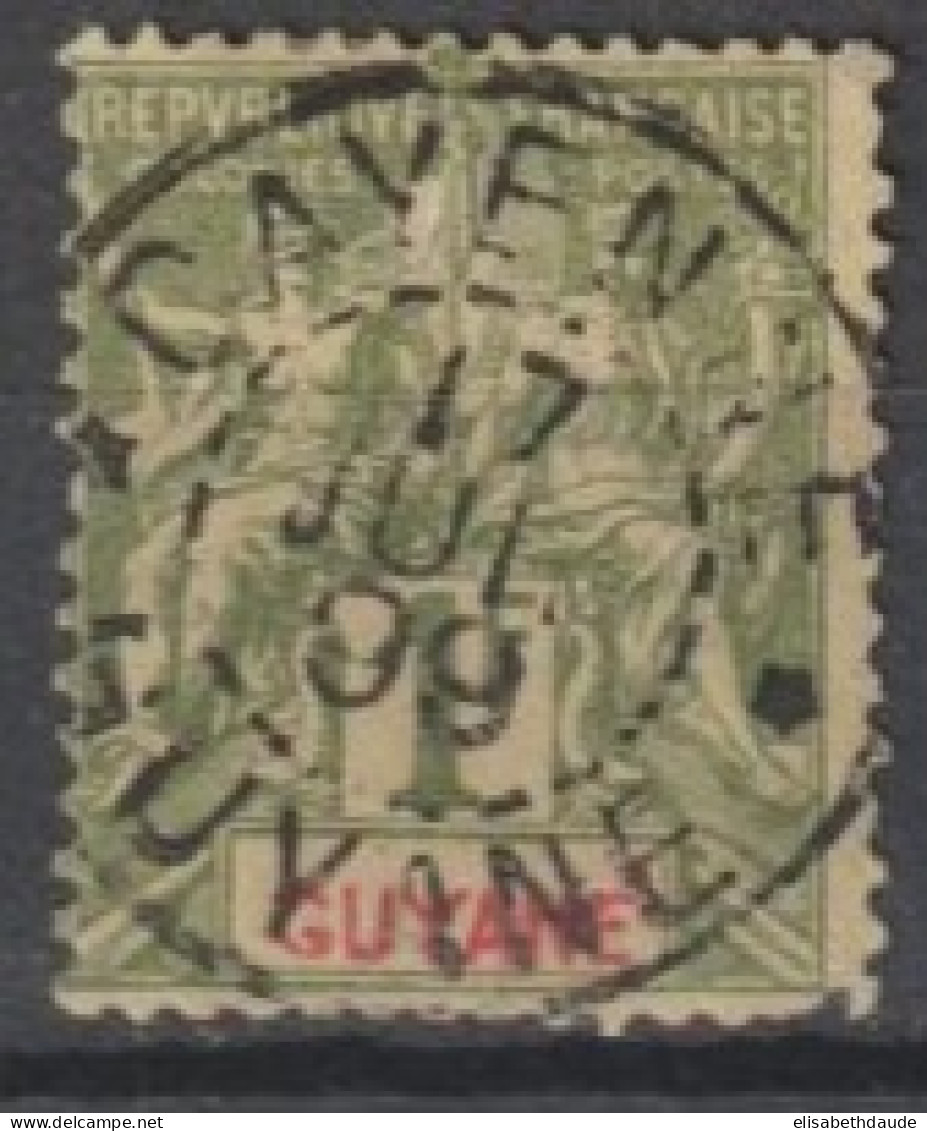 GUYANE - 1892 - YVERT N°42 OBLITERE CAYENNE 1899 - - Gebruikt