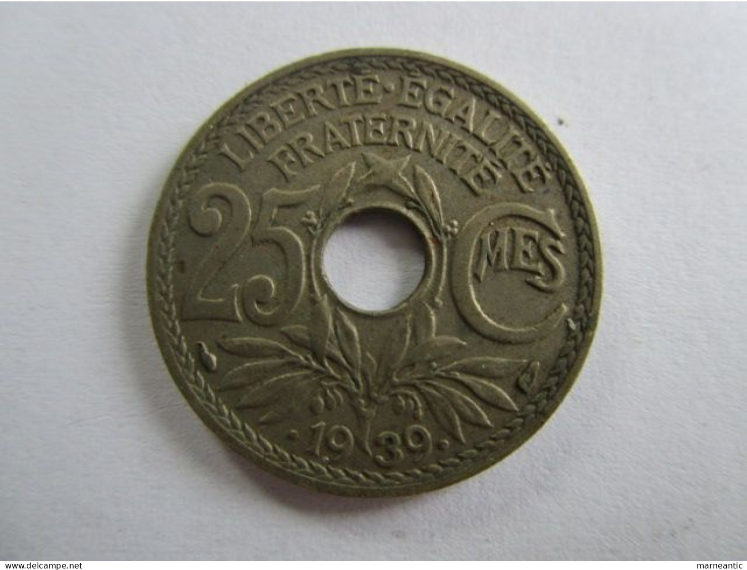 France: Pièce 25 Centimes Lindauer 1939 - Andere & Zonder Classificatie