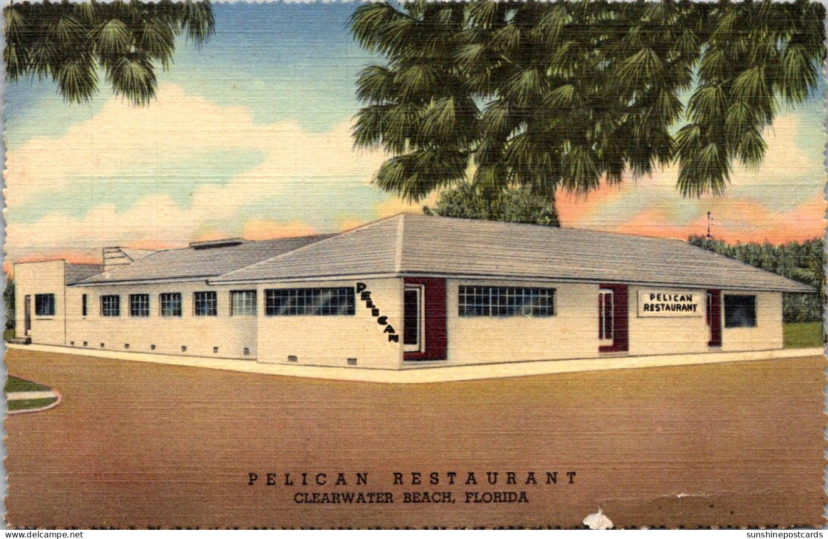 Florida Clearwater Beach The Pelican Restaurant Curteich - Clearwater