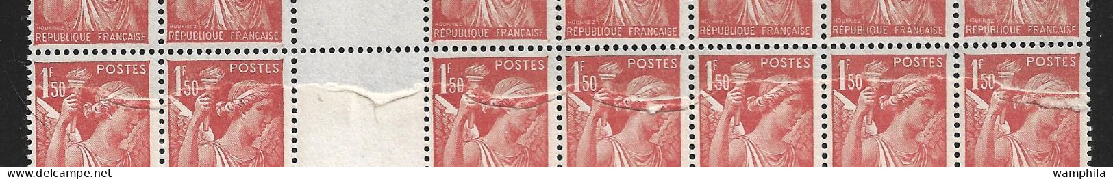 France  N°652b** .Impression Sur Raccord Sur Une Bande De 7 Timbres. RARE. Cote 770€ - Nuovi