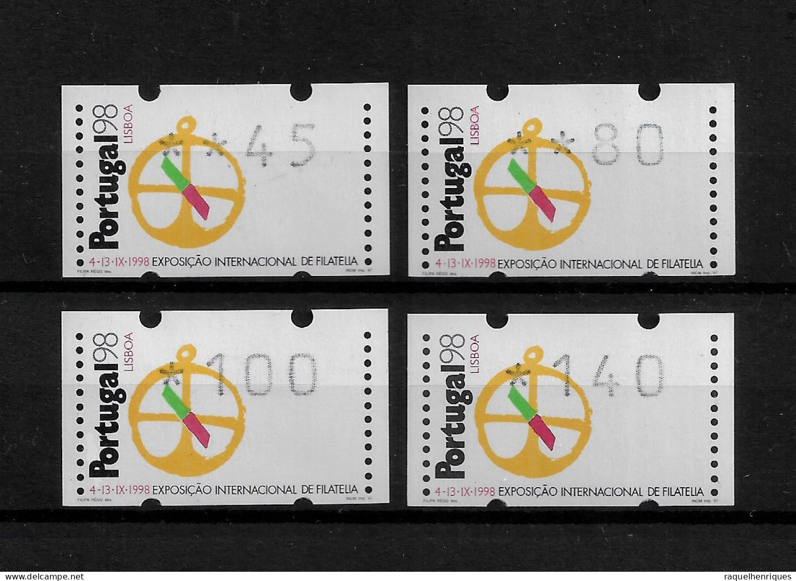 PORTUGAL ATM MACHINE STAMPS - ETIQUETAS - 1998 EXPO 98 SET Nº 13 MNH (BA5#443) - Franking Machines (EMA)