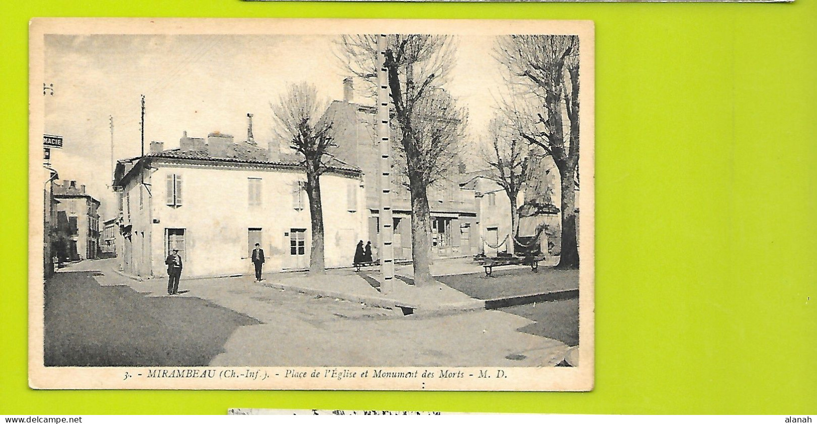 MIRAMBEAU Place De L'Eglise Et Monument Aux Morts (Marcel Delboy) Charente Maritime (17) - Mirambeau