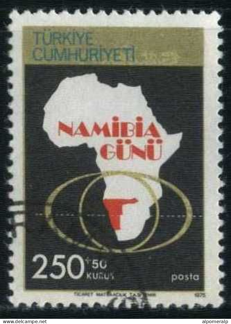 Türkiye 1975 Mi 2360 Namibia Day | Map Of Africa With Marking Of Namibia - Oblitérés