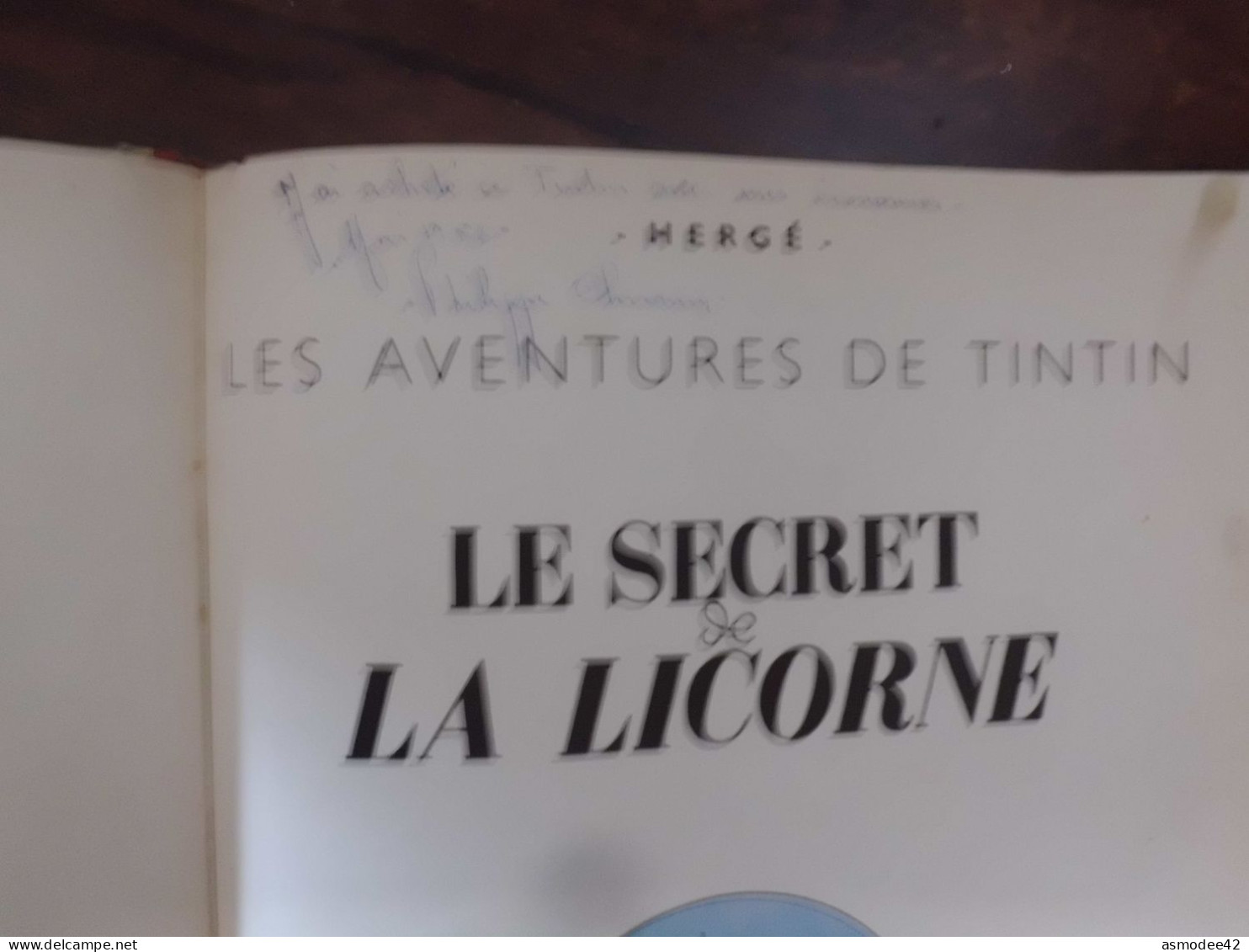 TINTIN   LE SECRET DE LA  LICORNE  EO 1947   ETAT MOYEN INTERIEUR FRAIS