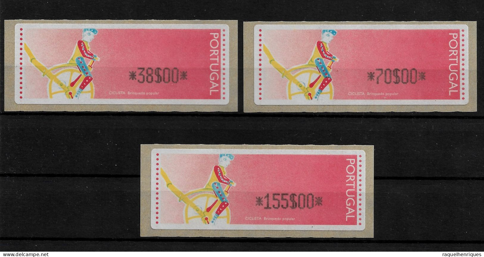 PORTUGAL ATM MACHINE STAMPS - ETIQUETAS - Ciclista SET Nº 6 MNH (BA5#446) - Macchine Per Obliterare (EMA)