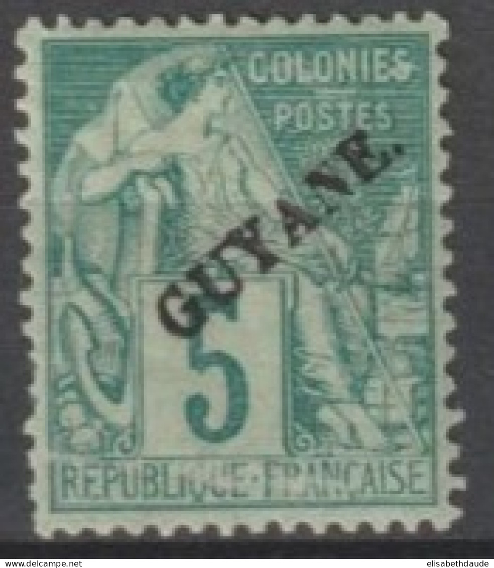 GUYANE - 1892 - YVERT N°19 * MH - COTE = 52 EUR - Ongebruikt