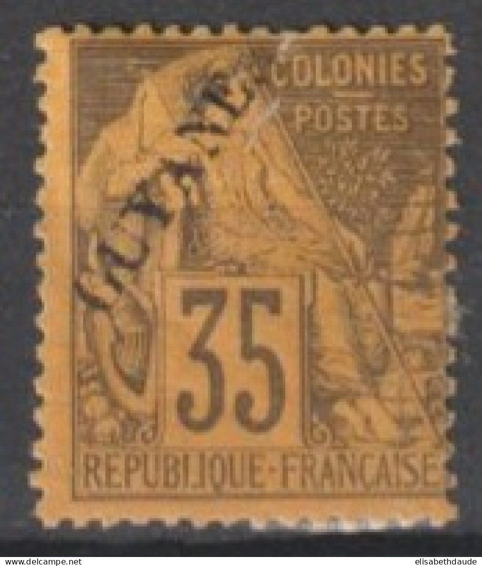 GUYANE - 1892 - YVERT N°25 * MH DEFECTUEUX - COTE = 275 EUR - Nuovi