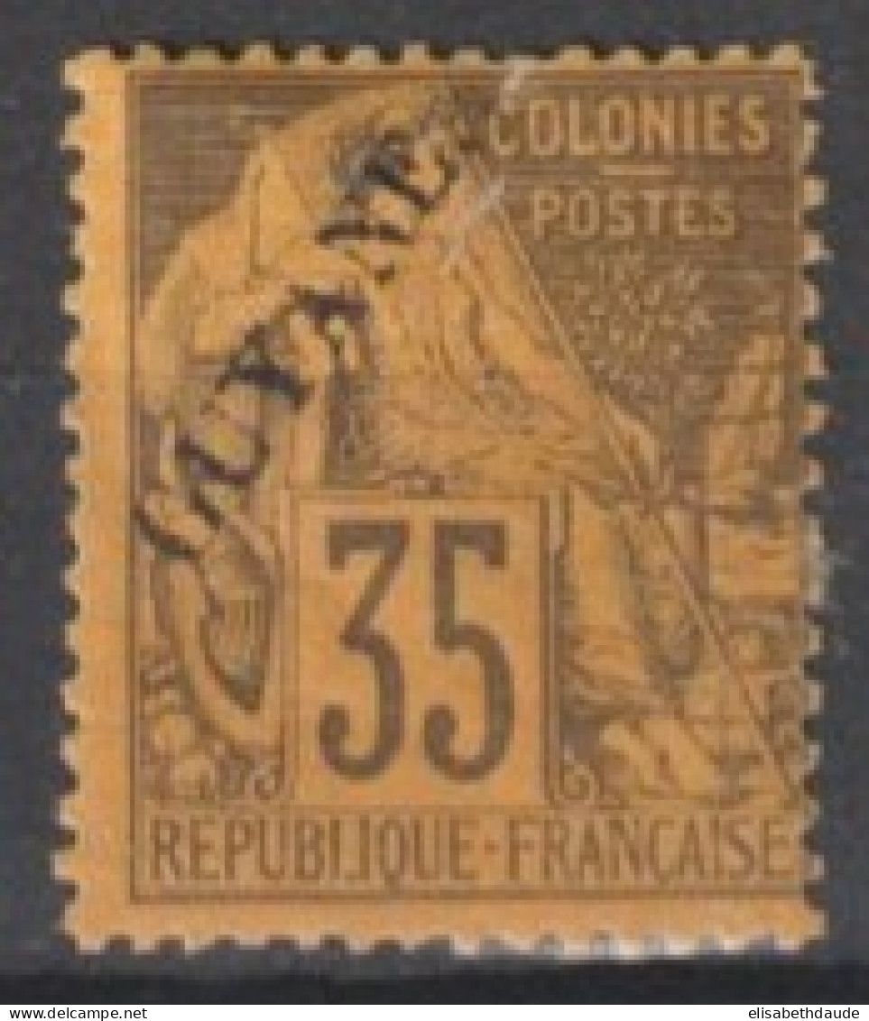 GUYANE - 1892 - YVERT N°25 * MH DEFECTUEUX - COTE = 275 EUR - Ungebraucht