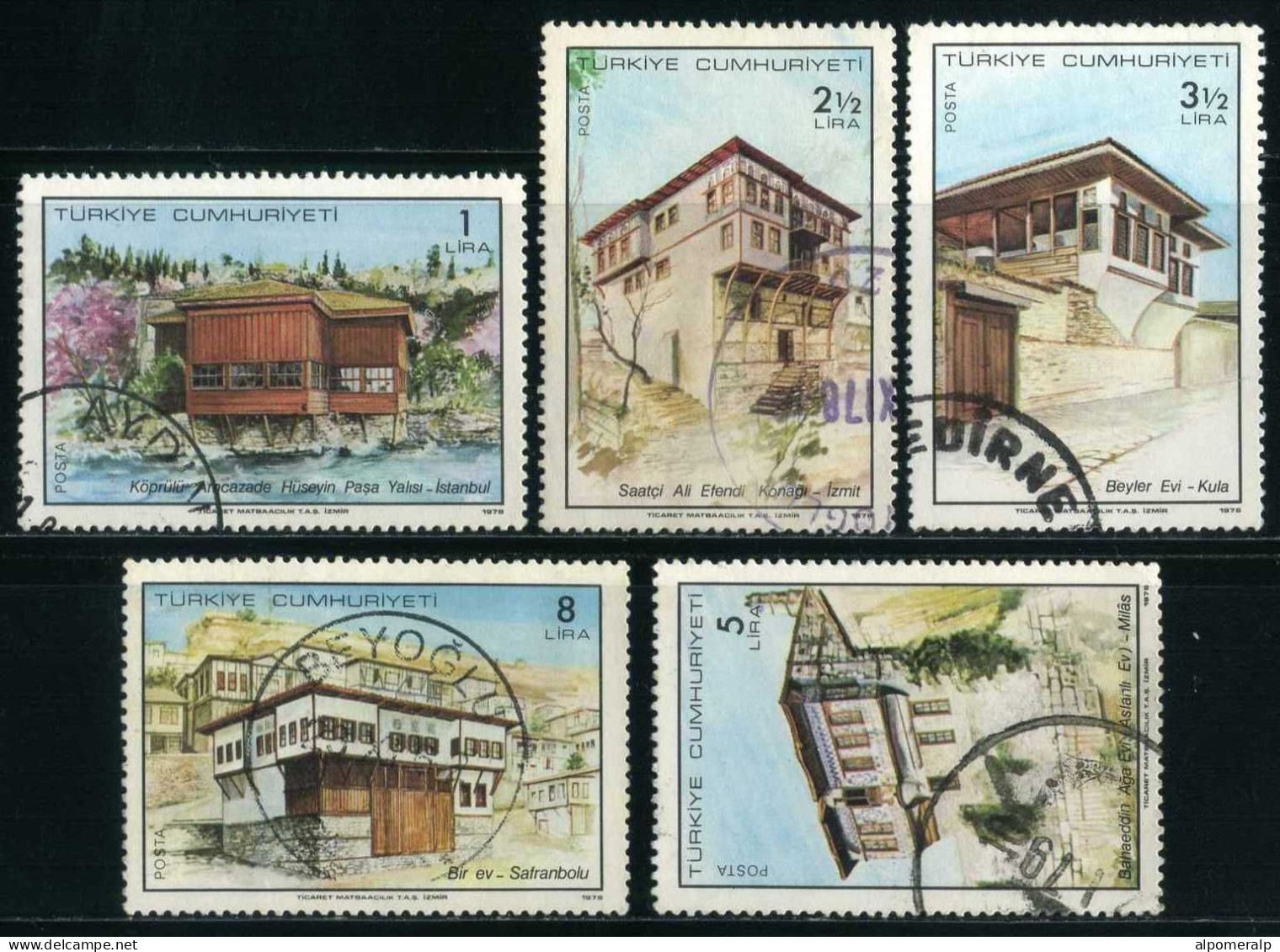 Türkiye 1978 Mi 2469-2473 Traditional Turkish Houses - Used Stamps