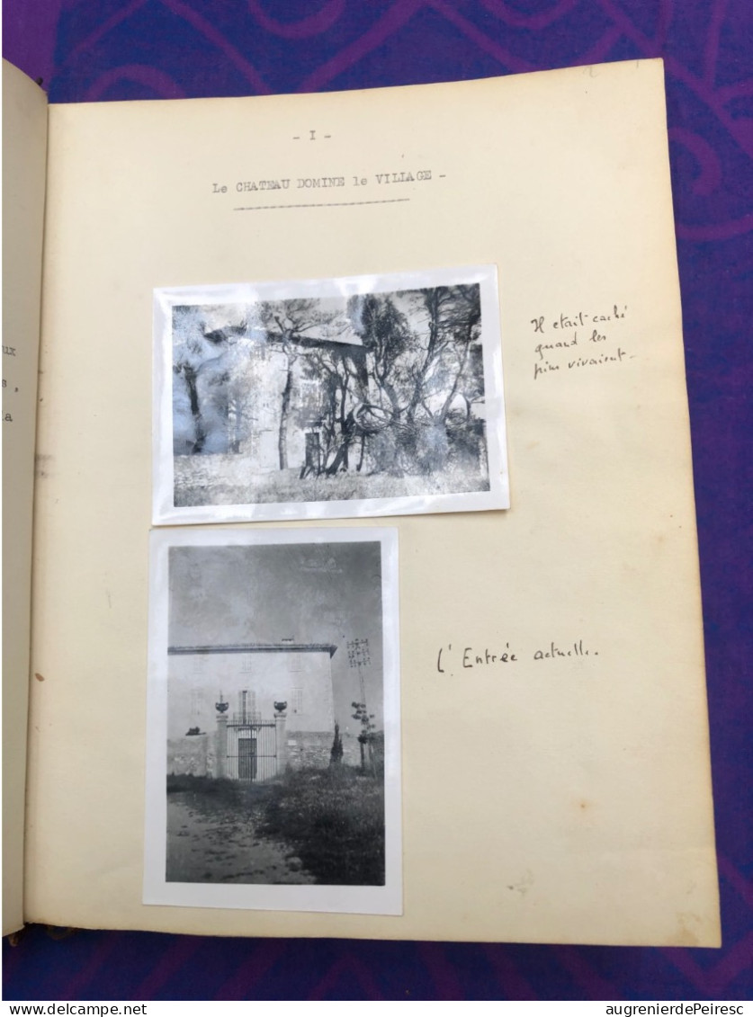 Manuscrit Sur Le Village De Seillons (Var) Par L’historien Elie Florens 1960 - Côte D'Azur