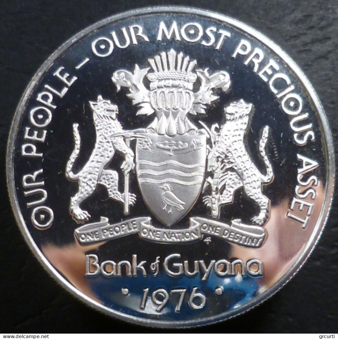 Guyana - 5 Dollars 1976 - 10° Anniversario Dell'Indipendenza - KM# 43a - Guyana