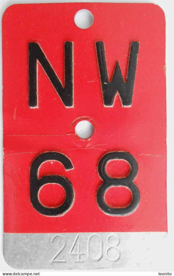 Velonummer Nidwalden NW 68 - Nummerplaten