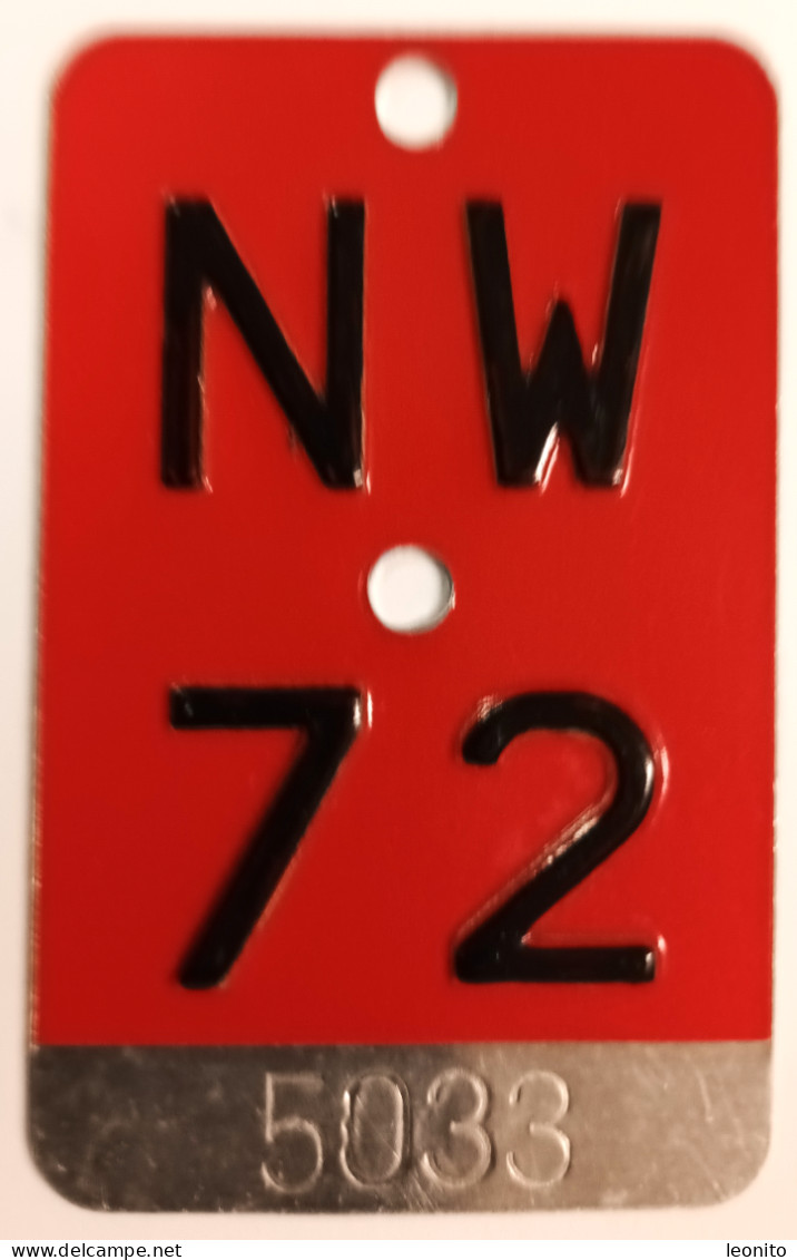 Velonummer Nidwalden NW 72 - Placas De Matriculación