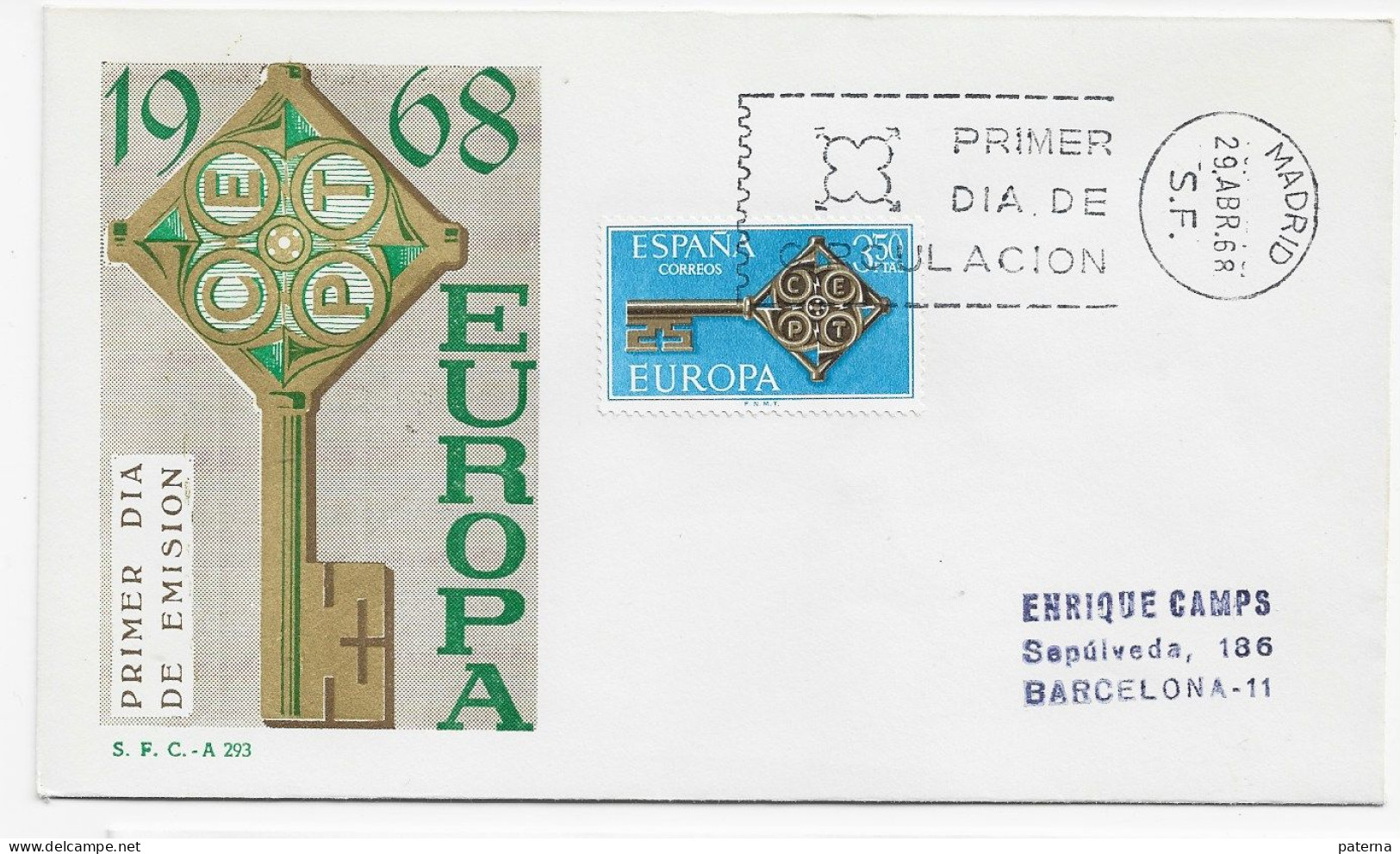 3770 FDC  Madrid 1968, Europa , CEPT. - FDC