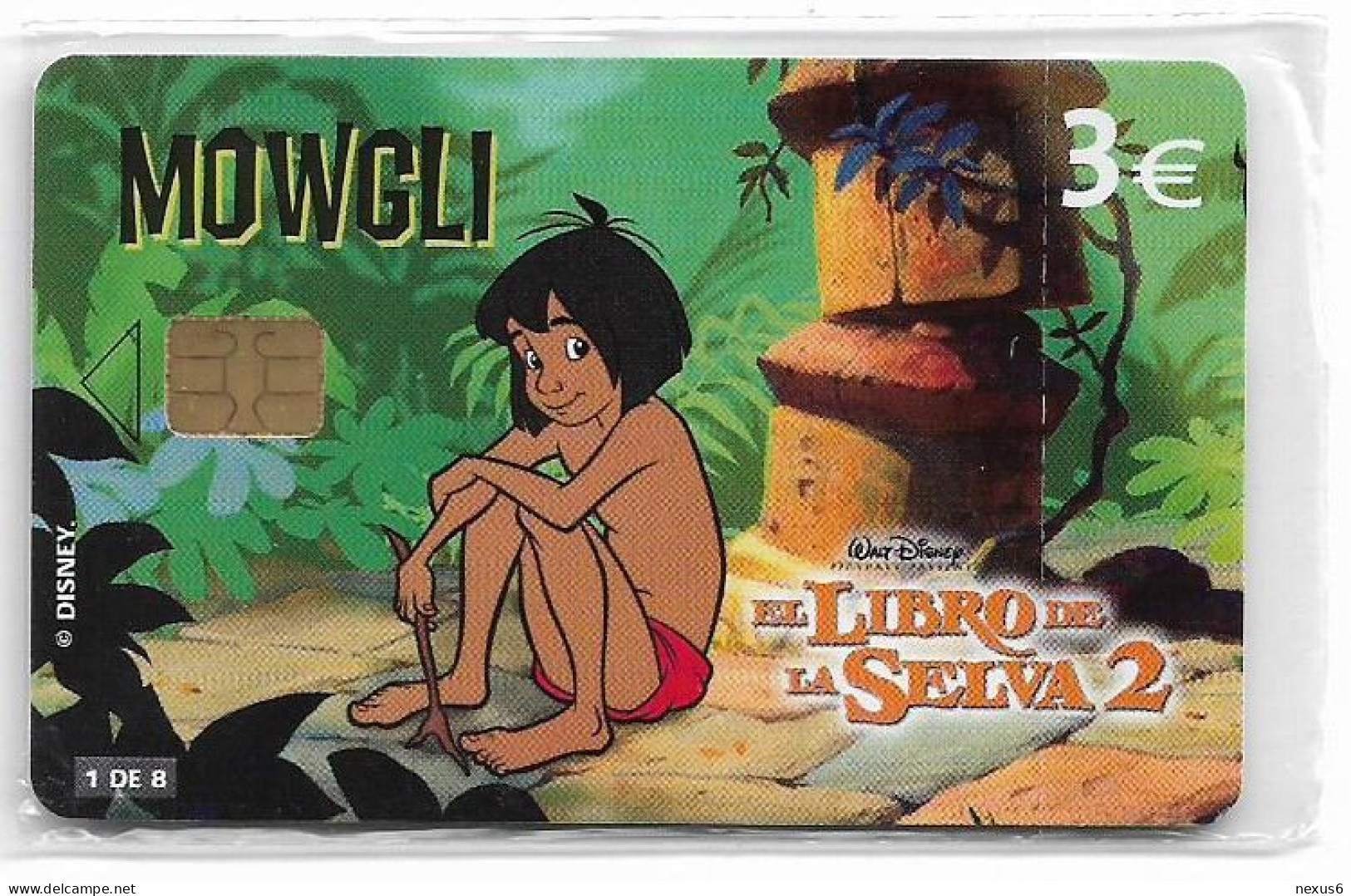 Spain - Telefónica - Disney El Libro De La Selva 2 - Mowgli - P-535 - 05.2003, 3€, 4.000ex, NSB - Privatausgaben