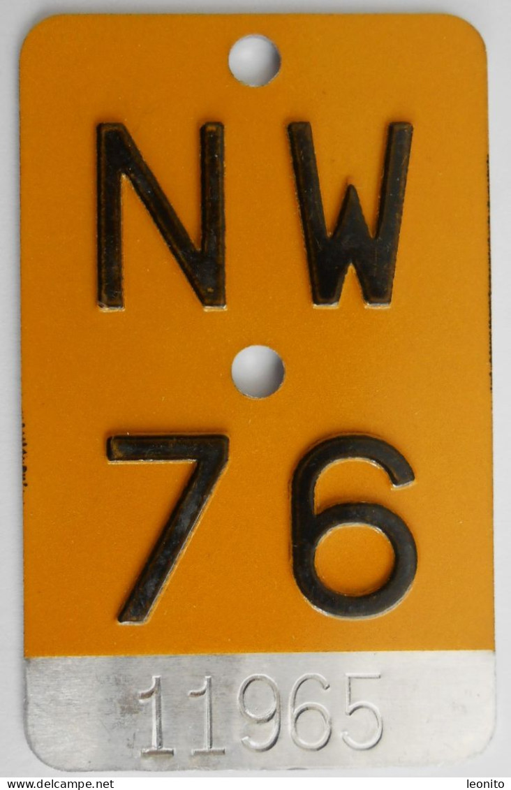 Mofanummer Velonummer Gelb Nidwalden NW 76 - Number Plates