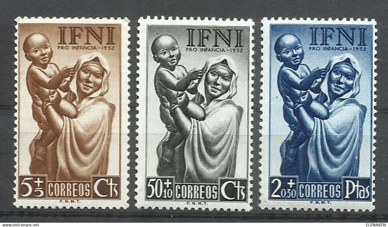 5802-SERIE COMPLETA IFNI PRO INFANCIA 1952 MNH** Nº 79/81 COLONIAS ESPAÑOLAS AFRICA - Ifni