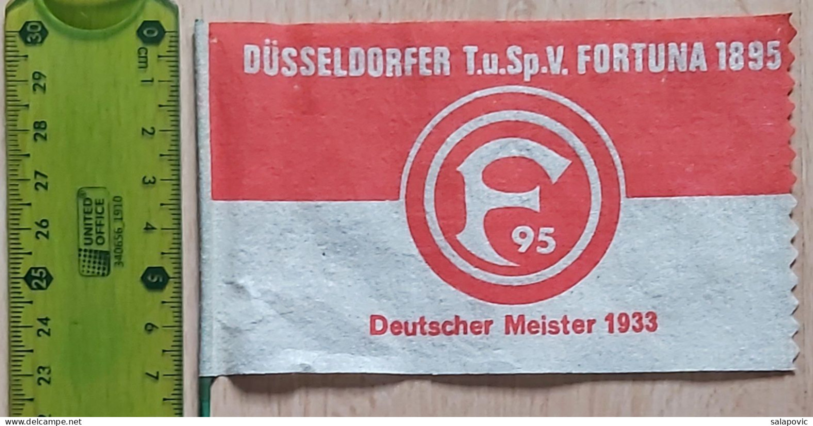 Düsseldorfer TuS Fortuna 1895  Germany, Deutscher Meister 1933 Football Club Fussball Soccer Calcio PENNANT ZS 1 KUT - Bekleidung, Souvenirs Und Sonstige