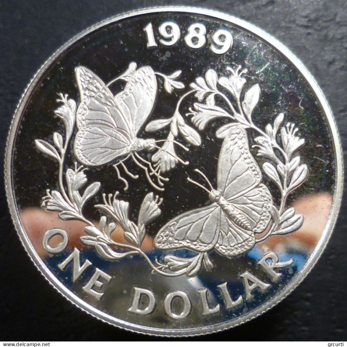 Bermuda - 1 Dollar 1989 - Progetto Di Conservazione Monarca - Farfalle - KM# 61a - Bermudes