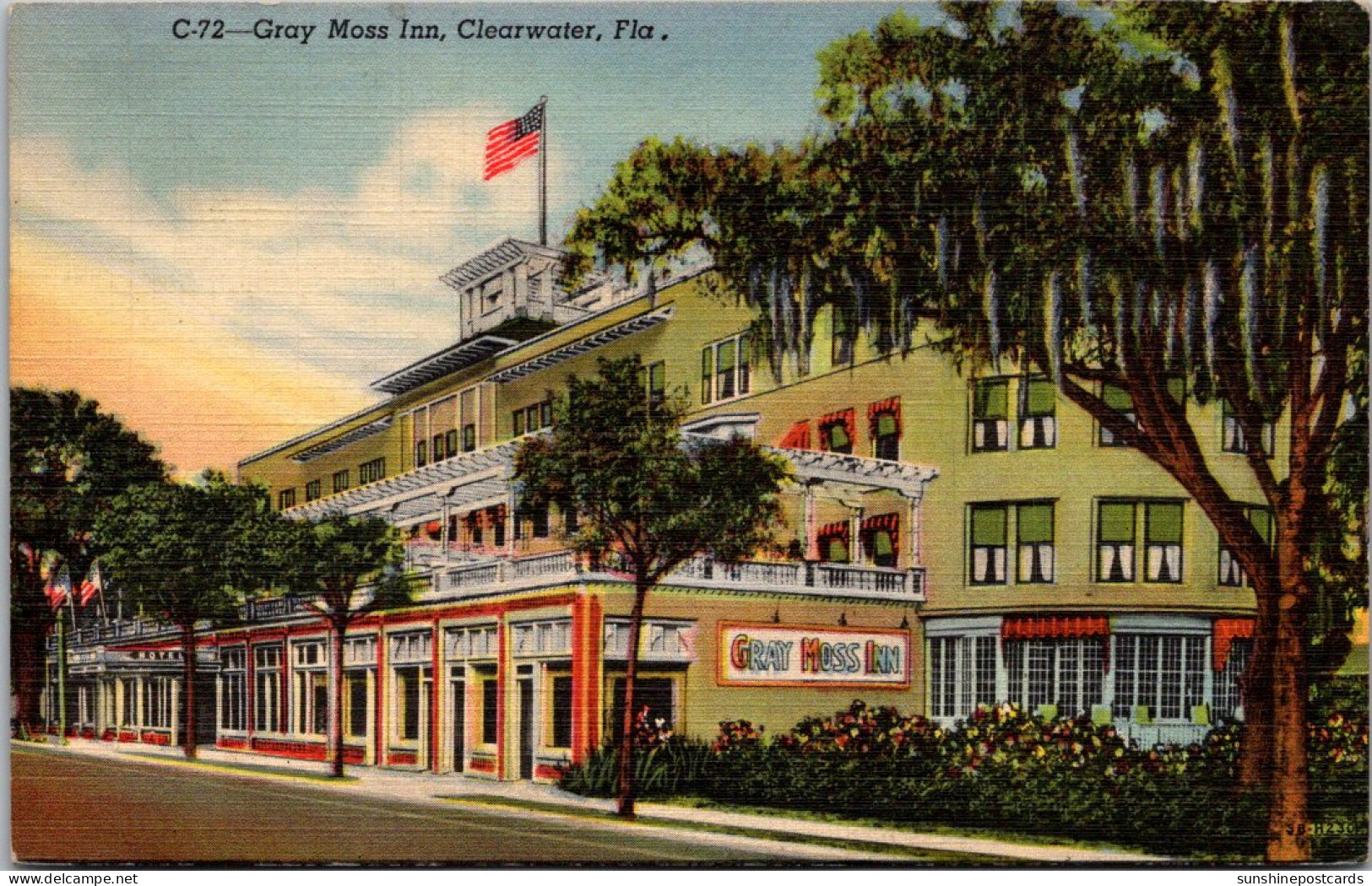 Florida Clearwater Gray Moss Inn 1945 Curteich - Clearwater