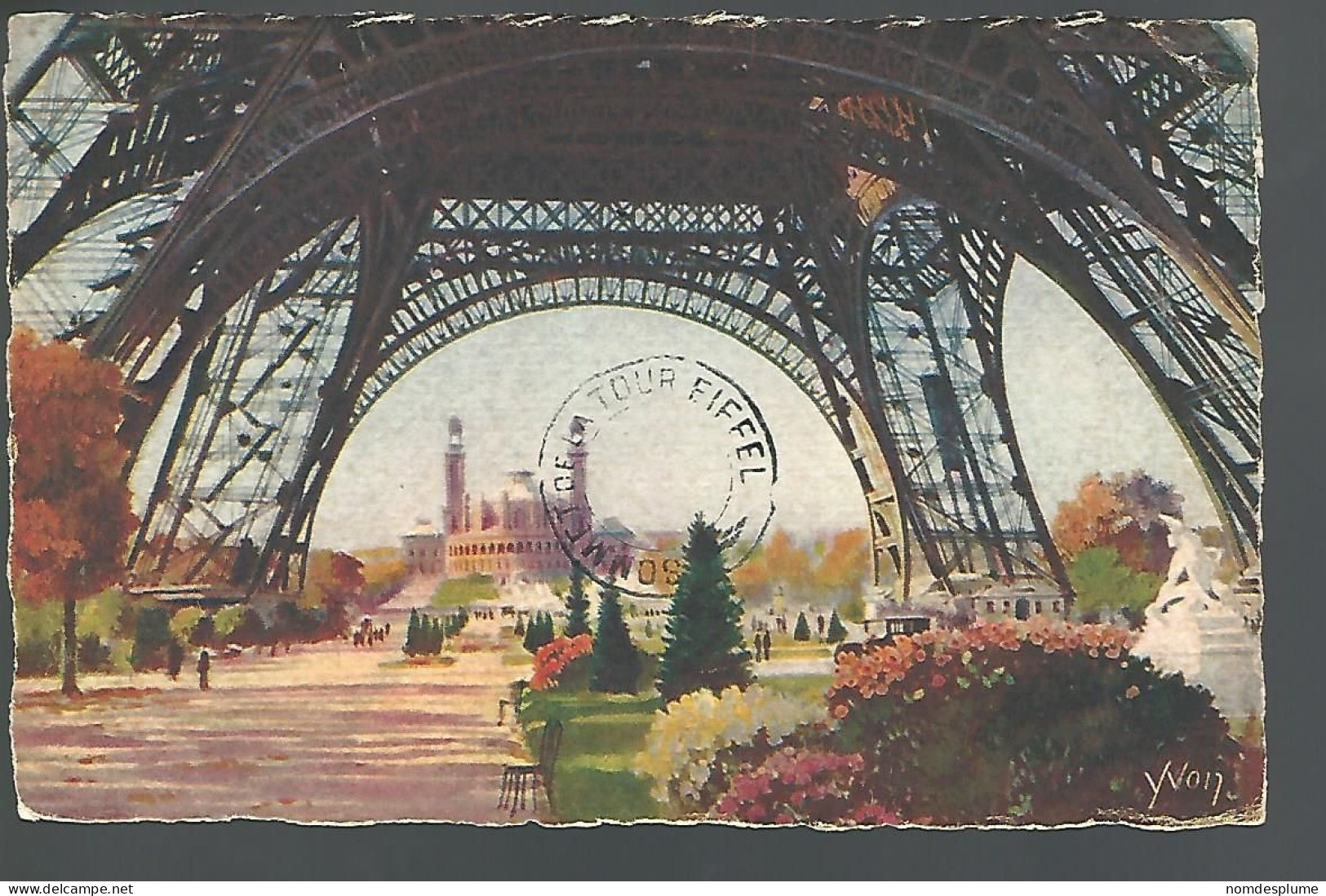 58397) France Eiffel Tower Sommet Postmark Cancel 1928 - Tour Eiffel
