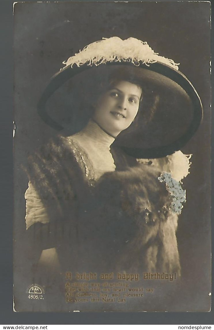 58393) Woman In Hat Real Photo RPPC Hamilton Postmark Cancel Slogan 1913 - Hamilton