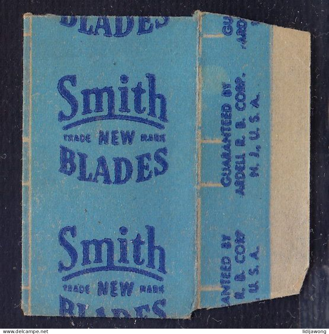 "SMITH" Razor Blade Old Vintage WRAPPER Ardell Comp New Jersey (see Sales Conditions) - Lames De Rasoir