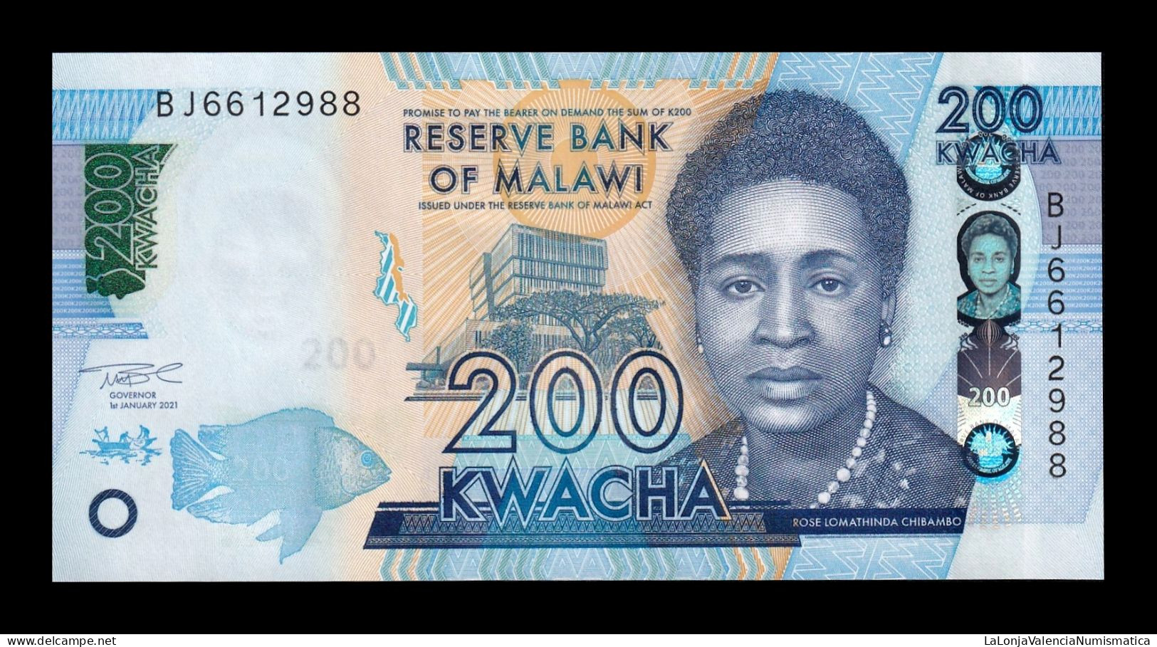 Malawi 200 Kwacha 2021 Pick 60g Sc Unc - Malawi