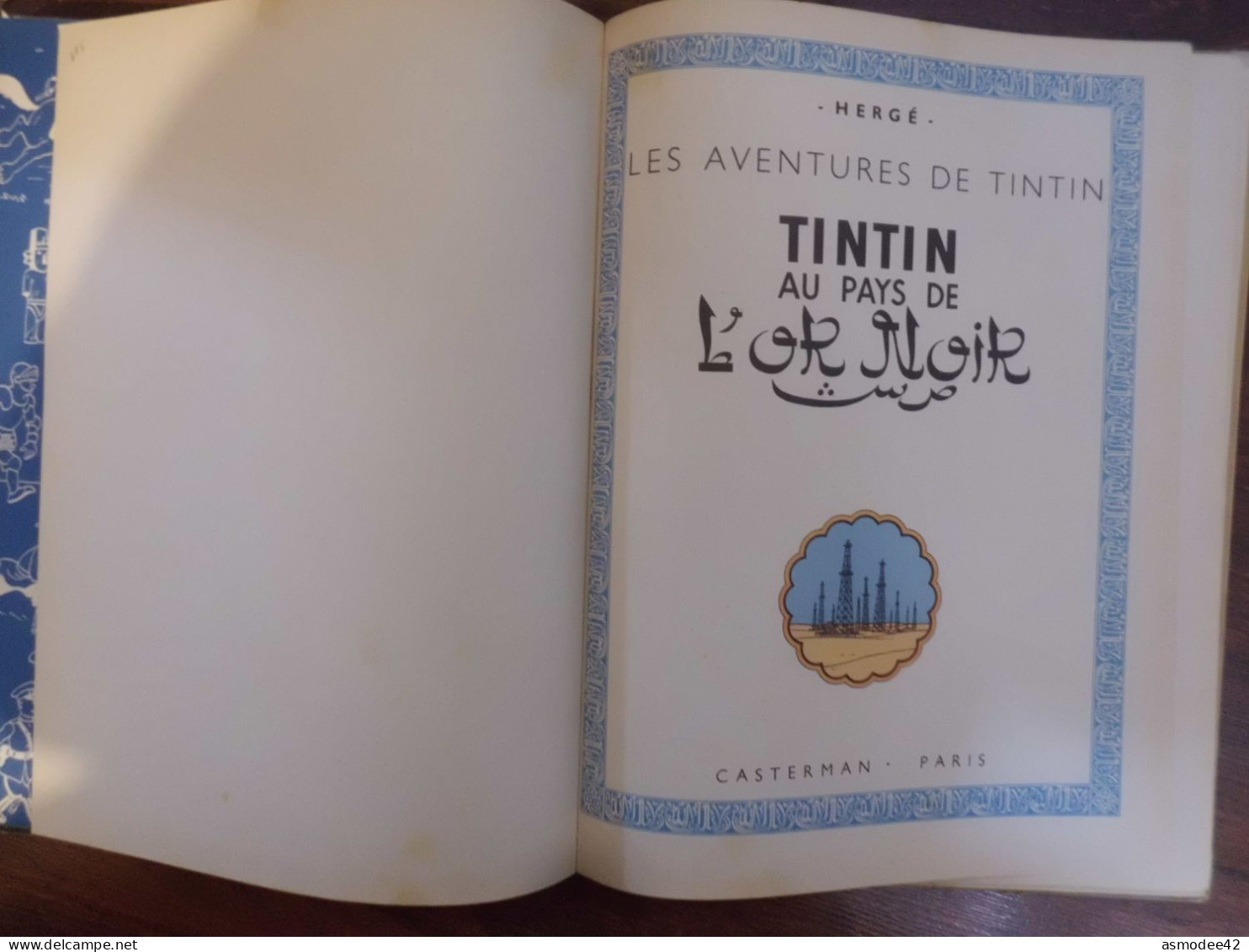 TINTIN  AU PAYS DE L OR NOIR  1950   ETAT MOYEN INTERIEUR FRAIS - Tintin